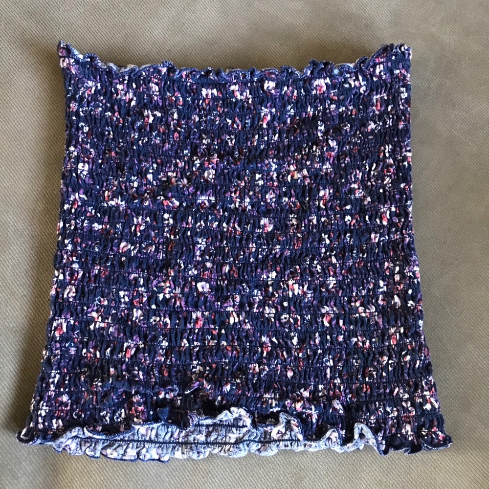 Smocked floral tube top